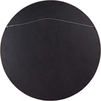 Kate and Laurel Hutton Round Wood Wall Mirror, 36" Diameter, Walnut Brown, Geometric Modern Farmhouse Wall Decor