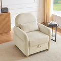 Modern Accent Chairs for Living Room, Comfy Chenille Armchairs with Storage, Single Reading Chairs for Bedroom, Study Room, Apartment, Tool Free Assembly, Beige