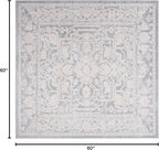 SAFAVIEH Area Rug 5' Square - Reflection Collection - Light Grey & Cream, Non-Shedding & Easy Cleaning, Ideal for Living Room, Bedroom (RFT665C)