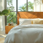 Acacia Alander Bed Frame with Headboard Bed Frame Queen Size Solid Wood Platform Bed, Scandinavian Signature High Headboard Wood Bed Compatible with All Mattress Types, 30 Mins Assembly, Walnut