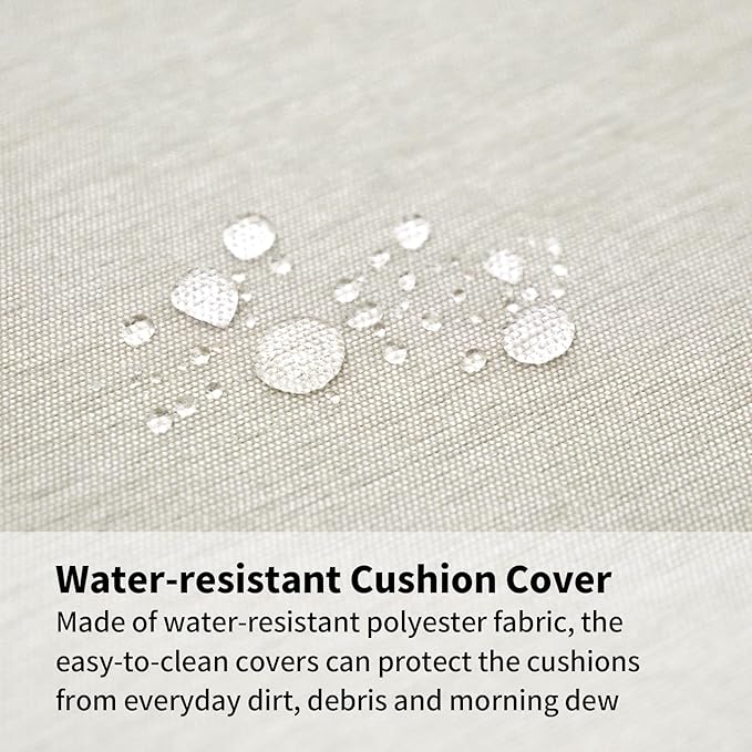 Patio Furniture Sofa Cushion Set Outdoor Living Deep Seating Cushions Thick Foam Replacement Cushion,21.7x21.7 Inch,Beige