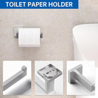 10-Piece Bathroom Hardware Accessories Set, 16 Inch SUS304 Stainless Steel Towel Bar Set, Wall Mounted Bathroom Towel Holders, Towel Hooks with Toilet Paper Holder