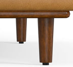 SIMPLIHOME Morrison Mid-Century Modern 72 inch Wide Sofa with Ottoman Set in Sienna Genuine Leather for the Living Room and Family Room