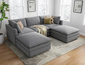 Sectional Couches for Living Room U Shaped Cloud Couch with Ottoman Deep Plush 5 Seats Sofa Modern Sofa for Apartment