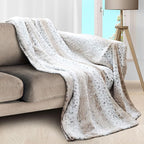 Cheer Collection Embossed Faux Fur Throw Blanket - Ultra Soft Fuzzy Blanket, 60" x 70" - Snow Leopard