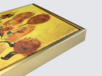 Wieco Art Framed Canvas Wall Art Vase with Fifteen Sunflowers by Van Gogh Classic Oil Paintings Abstract Flowers Canvas Prints for Home Decor Modern Framed Floral Picture Artwork