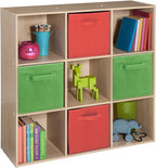 ClosetMaid Cubeicals 9 Cube Storage Shelf Organizer Bookshelf, Square Shape, Easy Assembly - Birch Wood Finish