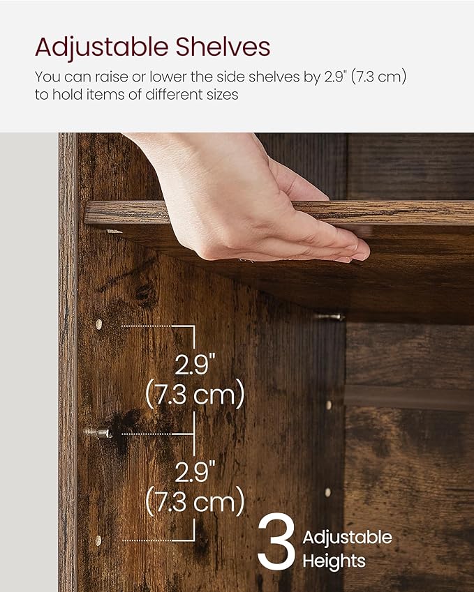 VASAGLE CUSTOS Collection - Shoe Bench, Storage Bench with Padded Seat, Entryway Bench with 9 Compartments, for Bedroom, 11.9 x 30.9 x 18.9 Inches, Rustic Brown and Chestnut Brown ULHS009B01