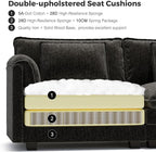 ELUCHANG 116" Luxury Modular Sectional Sofa, Comfy Deep Seat Cloud Couch, Sleeper Sofa Bed, 6 Seat Modern Couch with Removable Cover for Living Room, Apartment, DIY Combination, Chenille Black
