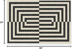 RUGGABLE x Jonathan Adler Machine Washable Modern Area Rug – Op Art Charcoal 2x3, Stain-Resistant, Non-Slip – Small Rugs for Living Room, Bedroom, Hallway, Entryway & Bathroom–with Cushioned Pad