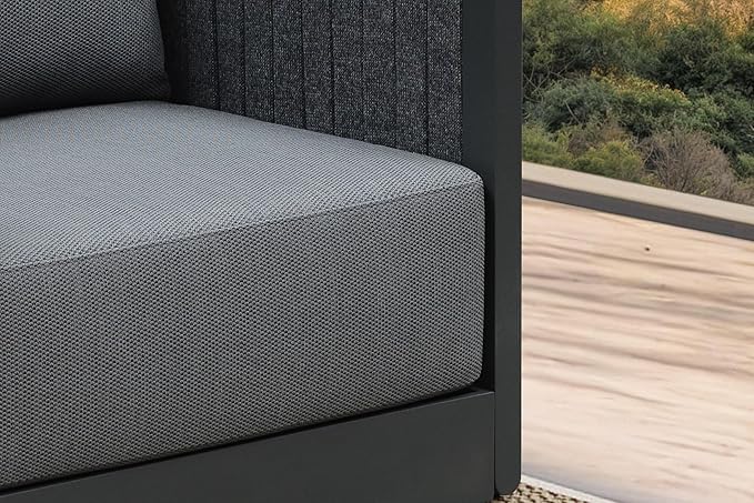 PURPLE LEAF Patio Furniture Set 8 Pieces Outdoor Conversation Sets PP Rope Patio Sofa with Cushions Manual Weaving Deep Seating Furniture for Porch Lawn Backyard Gray