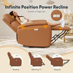 FLEXISPOT X3 Power Recliner Chair, Adjustable Electric Recliner with USB Port, Thick Cushion & Padded Back, Comfortable Faux Leather Chair for Adults, Living Room, Nursery, Home Theater (Saddle Brown)