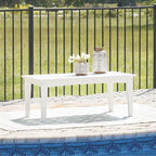 Signature Design by Ashley Hyland Wave Modern Weather Resistant HDPE Outdoor Coffee Table, White