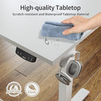 Agilestic Electric Standing Desk, Large 60 x 24 Inches Height Adjustable Desk, Sit Stand up for Work Office Home, Ergonomic Rising Computer Table with Memory Preset, White