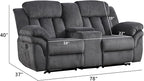 CANMOV Recliner Sofa Set, Manual Recliner Loveseat with Overstuffed Armrest for Living Room,Bedroom Furniture,Office,2 Seat Grey