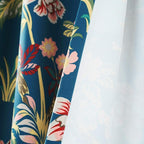 Lush Decor Dolores Light Filtering Window Panels, Pair, 52" W x 84" L, Navy & Multi - Floral Curtains for Bedroom - Vintage Curtains - Coquette Room Decor