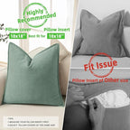 ZWJD Dusty Green Pillow Covers 18x18 Set of 2 Chenille Throw Pillow Covers with Elegant Design Soft and Luxurious Decorative Throw Pillows for Couch, Bed, and Home Decor