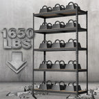 WORKPRO 5-Tier Steel Shelving Unit-Black, 35-3/10”W x 17-1/2”D x 72”H, Adjustable Storage Rack, Heavy Duty Shelf with MDF Board, 1650 lbs Load Capacity (Total) for Garage, Basement, Warehouse, Kitchen