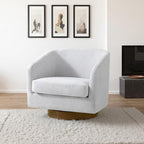 Lumibee Swivel Accent Chair, Chenille Fabric Swivel Barrel Chair for Living Room, Modern Comfy Upholstered Round Armchair Single Sofa Chair for Bedroom, Club-Bright Gray