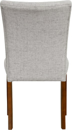 HomePop Button Tufted Fabric Dining Chairs - Neutral Textured Solid Woven (Set of 2)