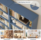 FACBOTALL 82" Tall Bookshelf, 7-Tier Open Shelves Bookcase, Freestanding Display Storage Shelves, Tall Bookcase Home Decor Furniture for Home Office, Living Room, Bedroom, Blue