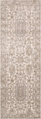 Loloi Teagan Collection TEA-03 Ivory/Sand 6'-7" x 9'-2" Area Rug, Large, Soft Neutral Rug, High-Traffic for Living Room, Bedroom, Home Office, Dining Area