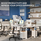 FLEXISPOT One-Piece Electric Standing Desk, 40 x 24 Inches Adjustable Desk with Seamless Desktop, Memory Controller Height Adjustment (White Frame + White Desktop, 2 Packages)