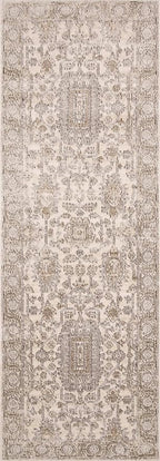 Loloi Teagan Collection TEA-03 Ivory/Sand 2'-8" x 7'-6" Runner Rug, Large, Soft Neutral Rug, High-Traffic for Living Room, Bedroom, Home Office, Dining Area