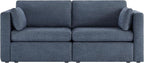 CHITA Small Modular Sectional Fabric Sofa Set, Extra Comfty Loveseat Cloud Couch, FSC Certified Modular Sectional Couch for Living Room, 78 inch Width,2 Seat Modular Sofa, Blue