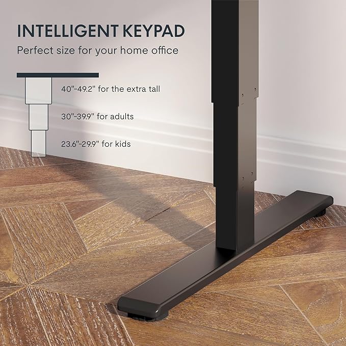 FLEXISPOT E6 3 Stages Dual Motor Electric Standing Desk 48x30 Inch Whole-Piece Board Height Adjustable Electric Sit Stand Desk(Black Frame + Marble Grey Desktop, 2 Packages)