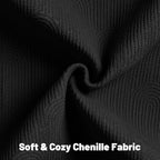FUTEI Black Chenille Decorative Throw Pillow Covers 20x20 Inch Set of 2,Soft Cozy Striped Geometric Patterns Cushion Cases,Modern Home Decor for Couch Bed Living Room