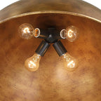 Possini Euro Design Julian 24" Rustic Industrial Pendant Ceiling Light Fixture Dining Room Over Table Kitchen Island Foyer Dome Hanging 4-Light Brown Bronze Finish Hallway Entryway Living Room