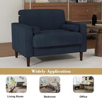 Oversized Accent Chair Set of 2, Corduroy Fabric Mid Century Modern Armchair with Large Seat for Living Room Bedroom Reading