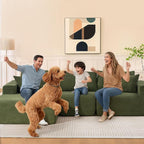 2025 New 108" Cloud Couch Sectional, Modular Sectional Sofa with L-Shaped Chaise, Deep Seat Sectional Modular Couch for Living Room, No Assembly Required (Green, Left Facing Chaise)