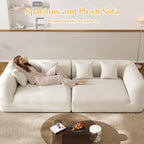 120'' Oversized Sectional Couches for Living Room Boneless Modular Sectional Sofa Plush Chenille Cloud Modular Couch Modern Sectionals with Deep Seat, No Assembly Required, 4 Seater, Beige