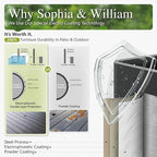 Sophia & William 9 Pieces Expandable Patio Dining Set for 8, Metal Patio Table and Wicker Chairs Set, Rectangular Outdoor Table and Rattan Chairs, All Weather Outdoor Dining Set for Outside