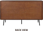 NTC Veil Sideboard with 2 Doors and 3 Drawers, Buffet Cabinet with Vertical Groove Design and Metal Legs, Storage Cabinet for Living Room, and Entryway, Effortless Assembly - Dark Walnut