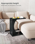 Tribesigns C-Shaped End Table for Couch, Sofa Side Table, C Table for Small Space, Living Room, Bedroom (1, Black)