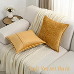 FUTEI Tobacco Chenille Throw Pillow Covers 26x26 Inch Set of 2,Soft Cozy Bound Edge Design Euro Pillow Sham,Home Decor for Couch Bed Living Room