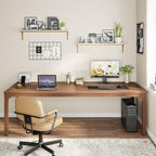 Tribesigns 78.7 Inches Extra Long Computer Desk 2 Person Desk, Double Long Desk, Workstaion for Home Office, Coffee Brown