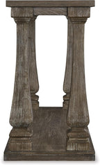 Signature Design by Ashley Johnelle Casual Sofa Table, Plank-look Framed Tabletop, Weathered Finish, Elm Veneers and Wood, 60" W x 18" D x 31.88" H, Gray