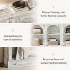 Tribesigns Farmhouse Console Table, 63-Inch Long Entryway Table with 3 Tier Storage, Wooden Rectangular Sofa Table Behind The Couch for Entrance, Hallway, Living Room, Distressed White