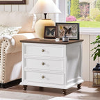 Farmhouse Dresser and Nightstand Sets, Wooden 7 Drawers Dresser & 24" Night Stand with 3 Drawers, 2 Piece Bedroom Furniture Set, Chest of Drawers for Bedroom, Home, Living Room, Hallway