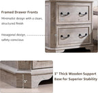 T4TREAM 2 Drawer File Cabinet-30 Wide Wooden Extended Desktop, Farmhouse Filing Cabinet with Smooth Rails, Holds Letter/Legal/A4, Hexagonal Design & Framed Drawer Fronts, Light Rustic Oak