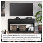 Prepac Black Simply Modern Entryway Table, Narrow Console Table with 3 Drawers, Media Console with Storage, 15.75" D x 60.25" W x 32" H