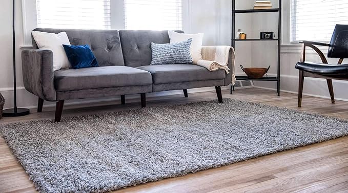 Unique Loom Solid Shag Collection Area Rug (2' 2" x 3' 1" Rectangle, Cloud Gray)