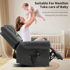 Recliner Chairs for Adults, Oversized Bedroom Chair with Massage, Sofa Chair Home Theater Seating with Lumbar Support, Lift Chair for Elderly, Nursery Chair for Living Room (Breathable Leather)