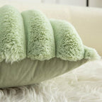 Neelvin Green Faux Fur Cozy Soft Striped Decorative Throw Pillow Covers 22x22 inch Set of 2,Velvet Pillowcase Cushion Case for Sofa Couch