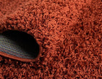 Unique Loom Solid Shag Collection Area Rug (5' 1" x 8' Oval, Terracotta)