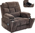 Power Lift Recliner for Elderly Adults, Dual Motor Lay Flat Lift Chair with Heat Massage, Cup Holder & Wireless Phone Charger, USB Type C Charging, Big Man Recliners 400 lbs